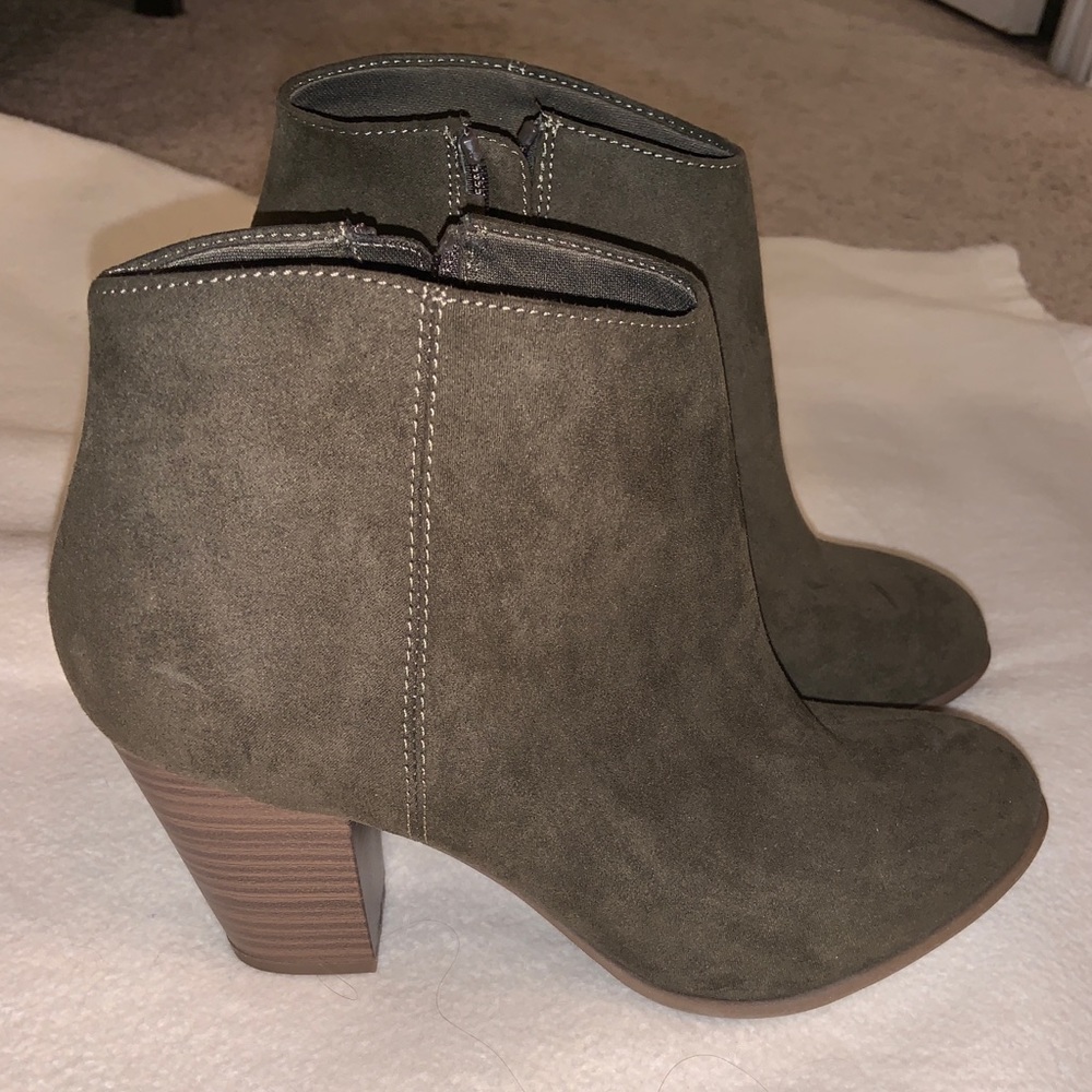 Green Suede Ankle Boots